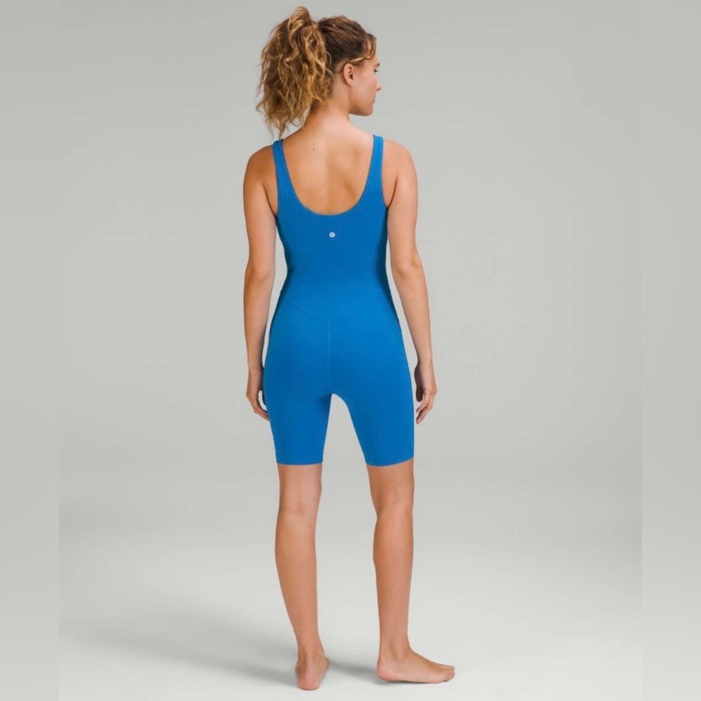 Lululemon Align Onesie 8” Poolside Blue Nulu Buttery Soft Built-In Bra Size 6